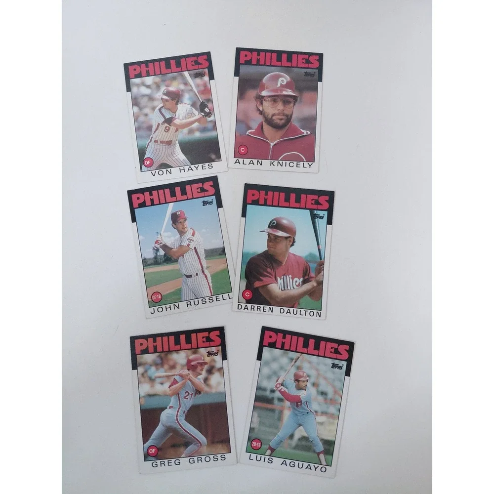 1986 Topps Philadelphia Phillies Baseball Card Lot 6 Darren Daulton Von Hayes